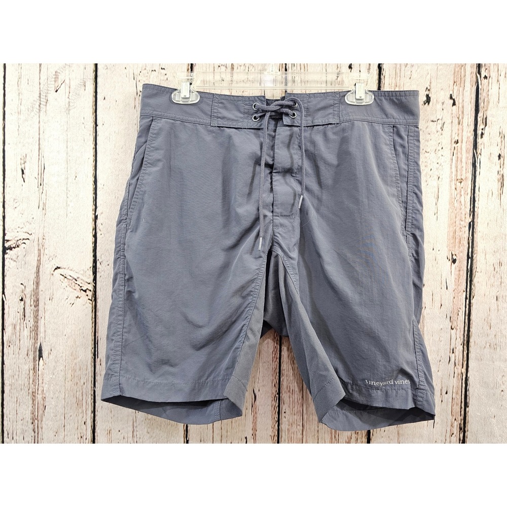 Vineyard Vines Swim Trunks Shorts Gray‎ Mens Size 32 Board Shorts Pockets EUC